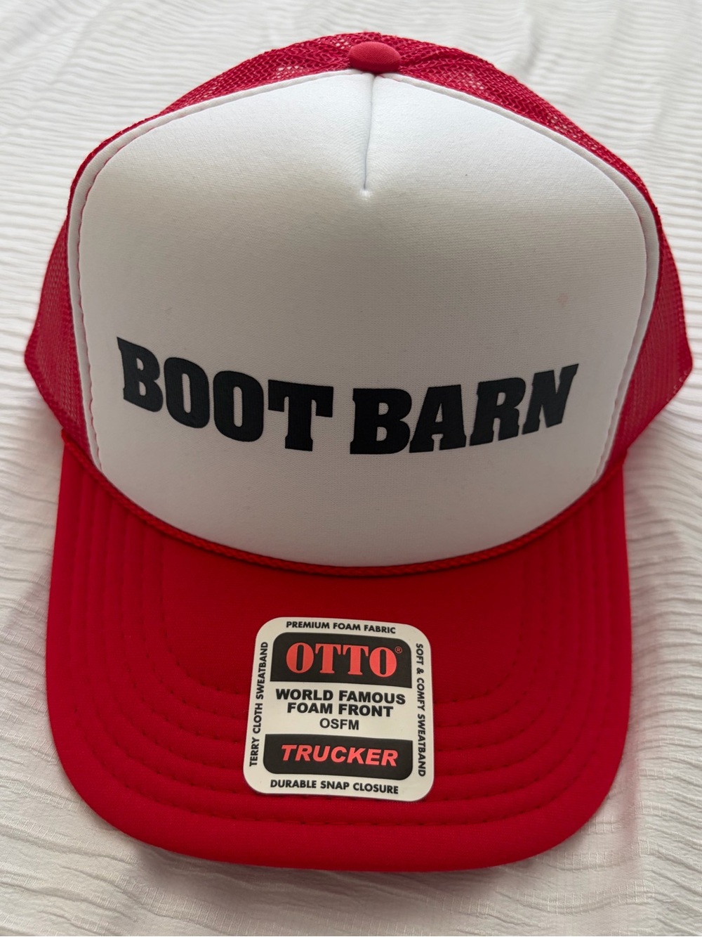 Boot Barn Red & White Trucker Hat by OTTO